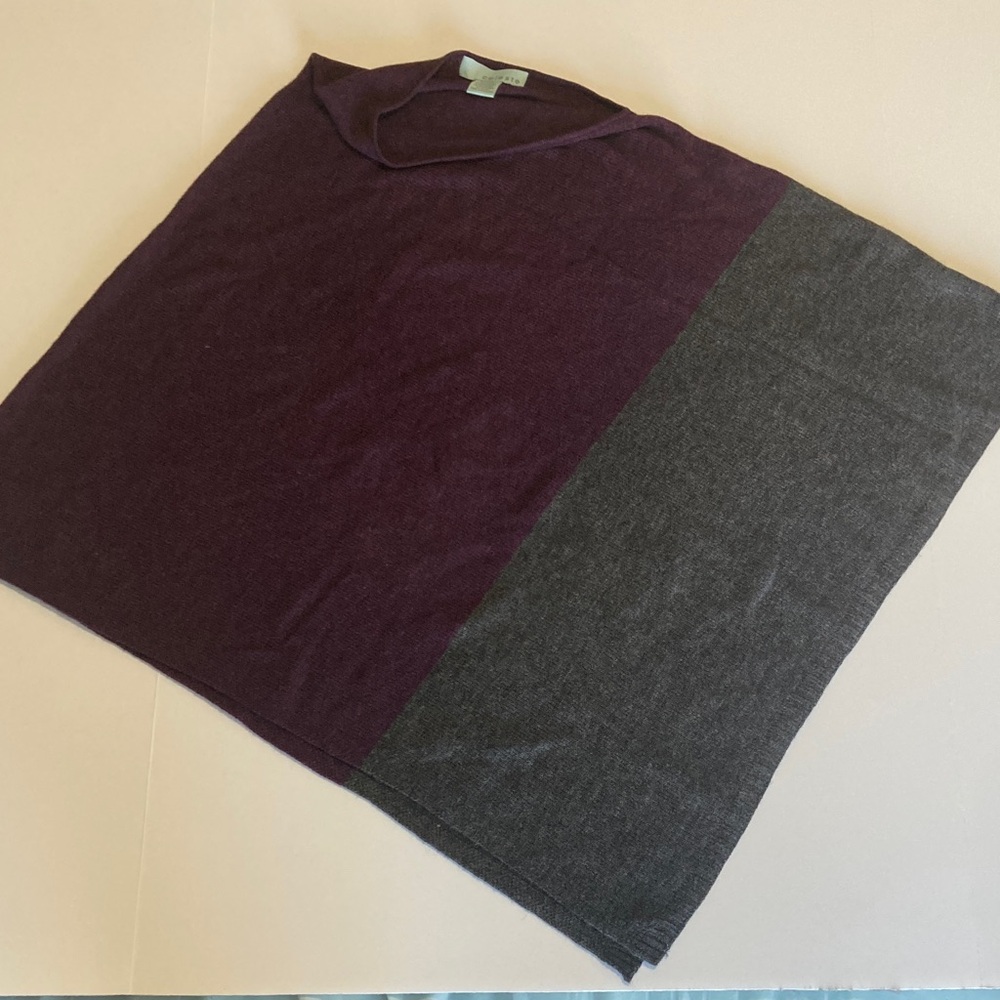 Celeste Burgundy Wool Blend Poncho